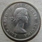 CANADA 1959 QUEEN ELIZABETH II/CARIBOU 80% SILVER  25 CENT COIN (KM# 52)
