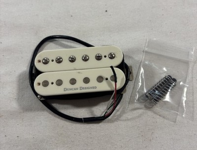 2008 Duncan Designed HB103N Open-Coil Neck Humbucker Pickup White w/ HW