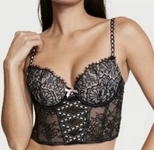 NWT Victoria's Secret Dream Angels Black Lace Medium DD Bustier Lingerie