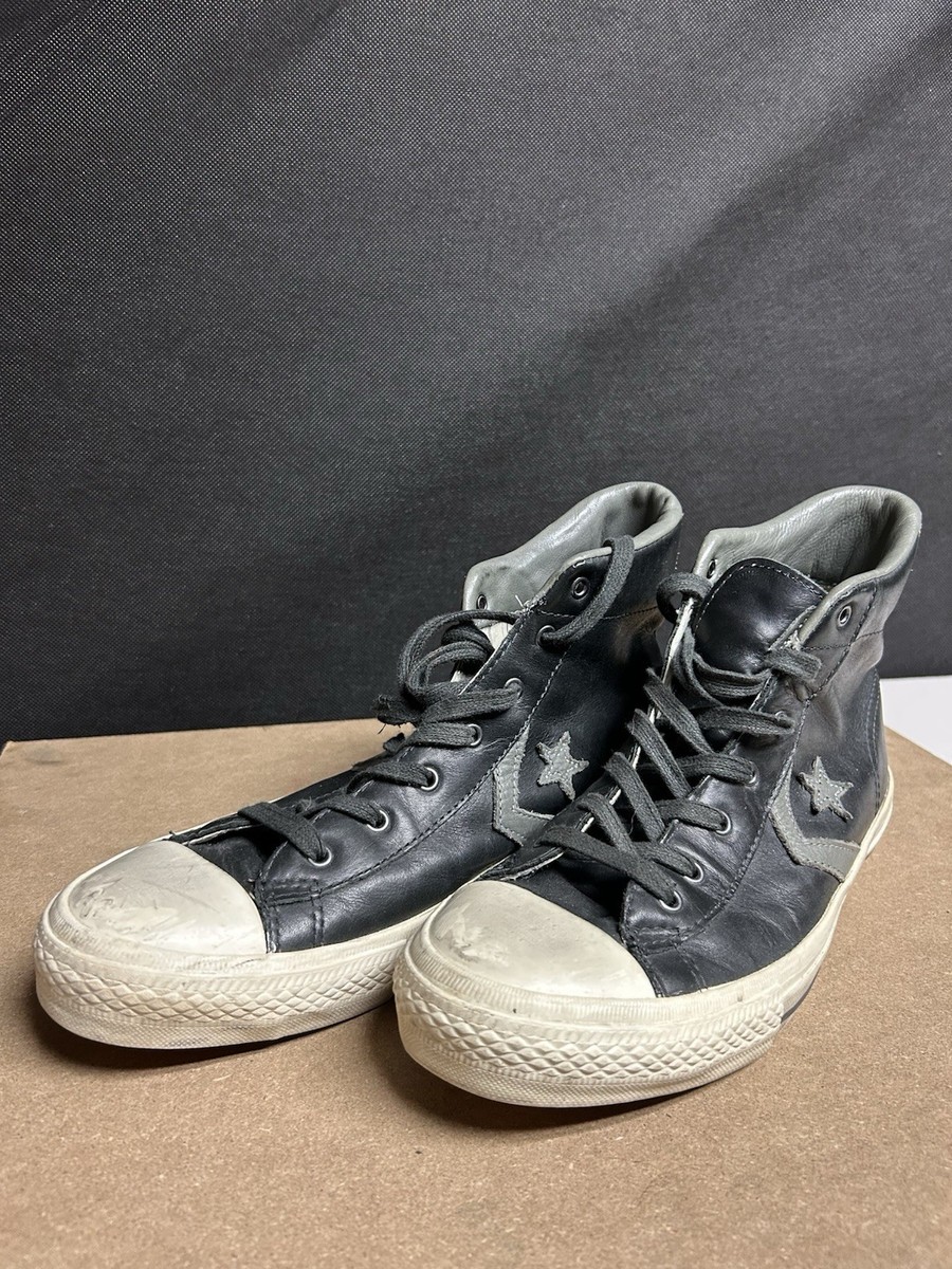 Converse John Varvatos Men's High Top Black Leather Sneakers Size