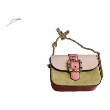 COACH Shoulder Bag Pink 7.09x5.51x2.36in Near Unused