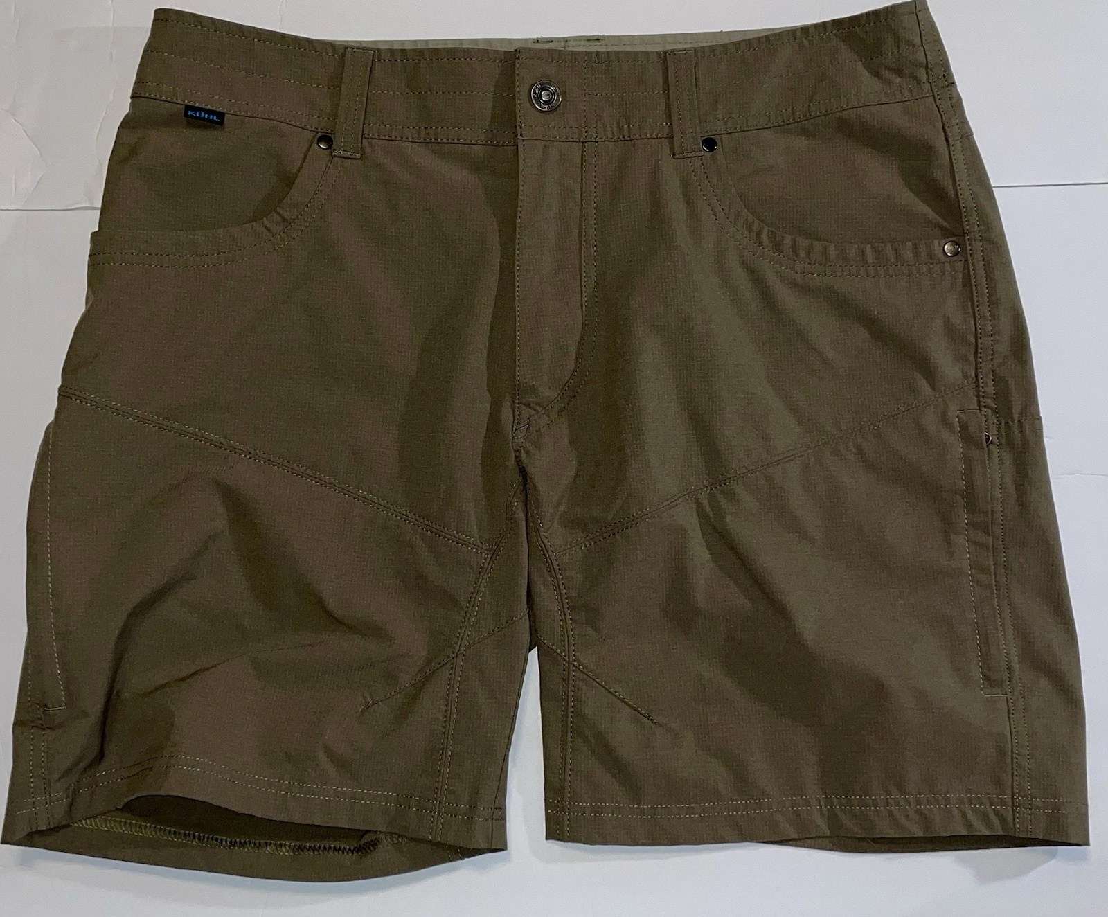 KUHL Silencr Kargo Shorts Brown ZipPocket SnapFly Light Mens•36•9” Inseam Spring