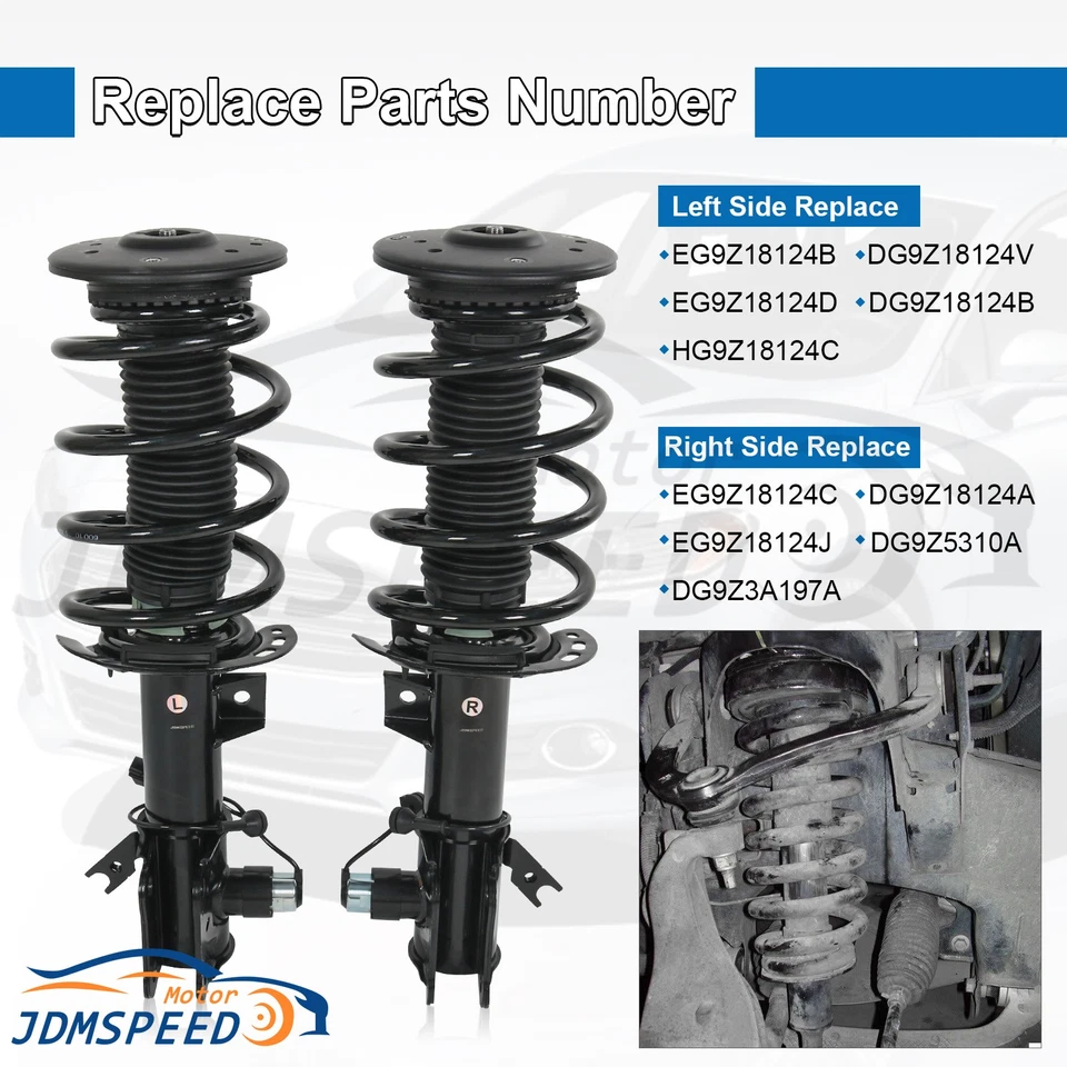 Pair Front Shock Absorber Struts Spring Assys Electric For Lincoln MKZ 2013-2020 - Imagem 4 de 4