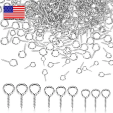 300 Pcs Screw Eye Pins 3 Sizes Small Screw Threaded Eye Pin Hooks Mini Stainless