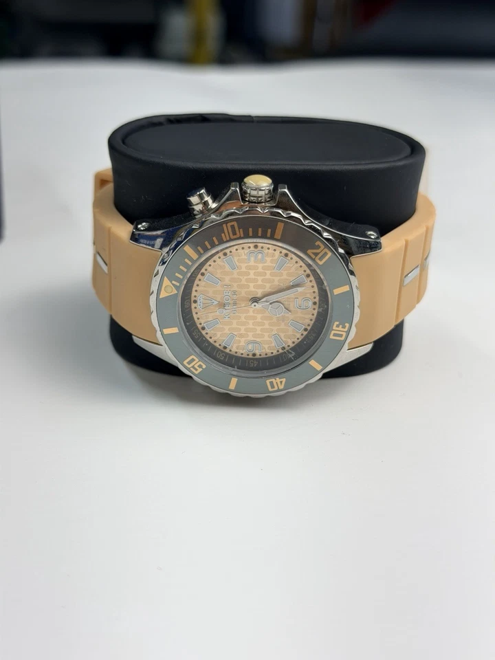 Kyboe! Reloj gigante 48 mm para hombre caja mostaza esfera dorada correa de silicona nuevo * Foto 4 de 4