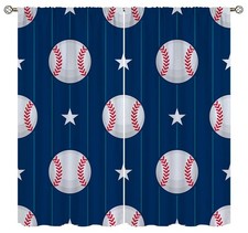 Baseball Blackout Curtains American Flag Thermal Rod Pocket 63x63in ✅