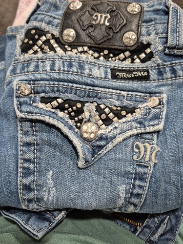 Miss Me Jeans Size 27 Boot JP5002-29 Flap Pocket Embellished - Picture 9 of 16