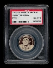 1910-12 Sweet Caporal Pins Set-Break Danny Murphy PSA 8 NM-MT