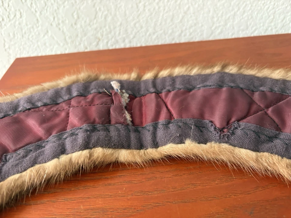 "Cuello de piel Minx vintage años 50 forrado alrededor de los años 50 aprox 32"" L" Foto 3 de 4
