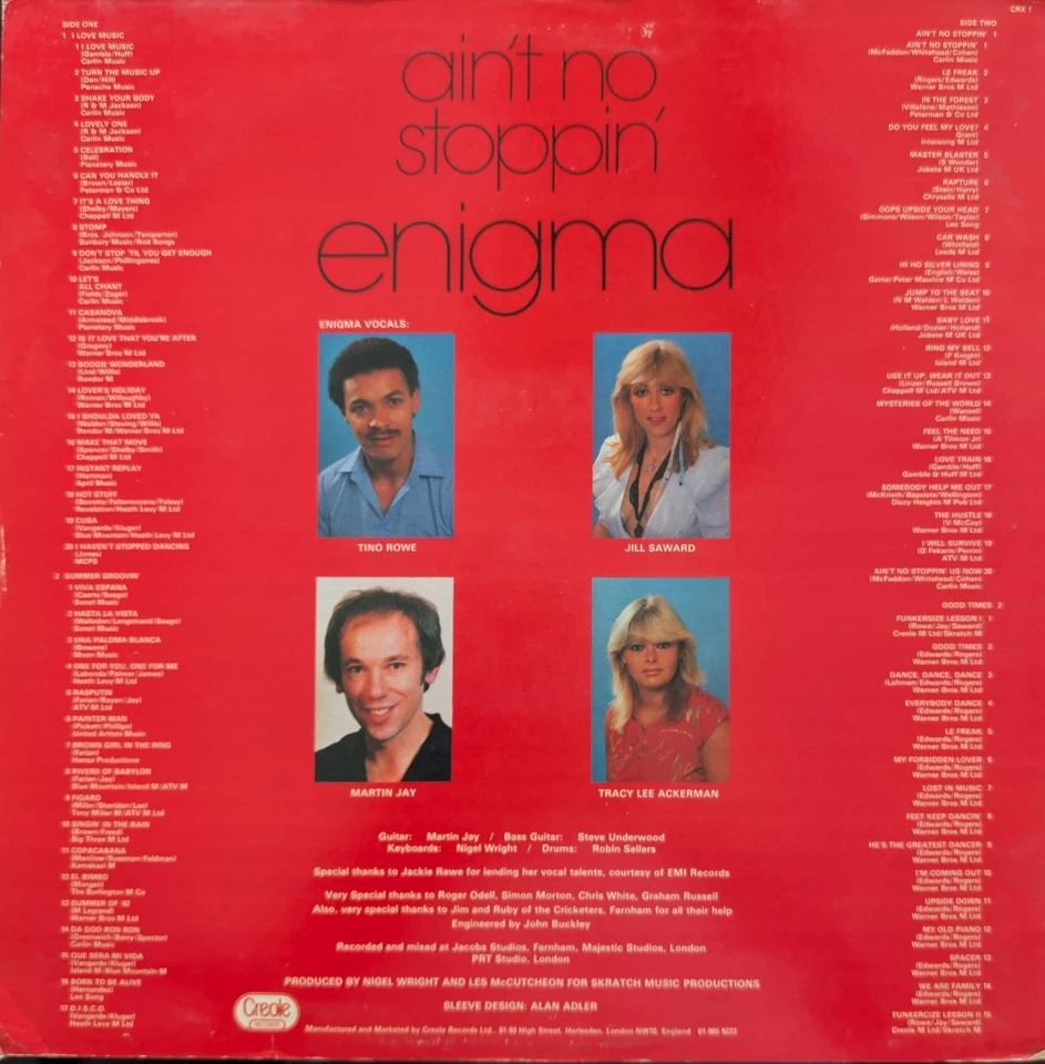 Enigma Ain't No Stoppin Vinyl Record VG/VG CRX 1 1981 Foto 2 de 2