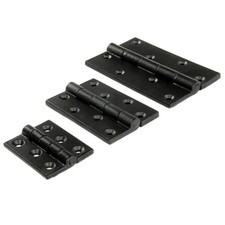 Satin Black Cast Iron Butt Hinges Cabinet Door Kitchen Cupboard Chest Heavy Duty