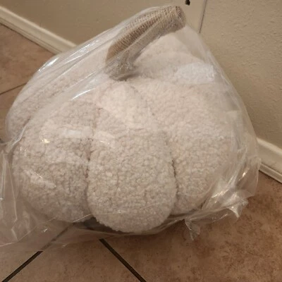 NEW Pottery Barn Cozy PUMPKIN LARGE Shaped Pillow IVORY Fall Halloween - Image 1 of 4