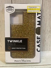 Case-Mate Twinkle Gold Apple iPhone 12/iPhone 12 Pro Case Durable Shock Prof