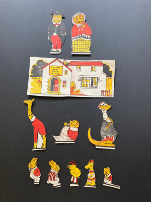 Vintage paper playset Mister Tom Cat's School anthropomorphic