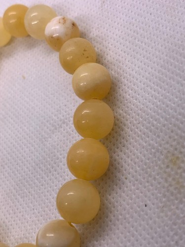 Beautiful Natural Stone Yellow Calcite Beaded Bracelet 10mm Strechable - Picture 6 of 7