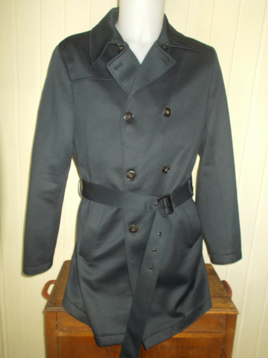 Trench Bleu Gris En Velours Côtelé Taille 42 - Manteau D'occasion Très Bon état Pour Femme