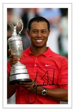 TIGER WOODS GOLF SIGNED AUTOGRAPH PHOTO PRINT THE BRITISH OPEN CHAMPION