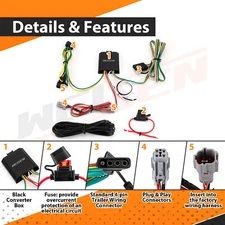 Wiring Harness 4-Way Flat Trailer Connector For 2017-2022 4th Gen Kia Sportage