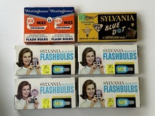 VINTAGE NOS 47 SYLVANIA M28 BLUE DOT FLASHBULBS 23 WESTINGHOUSE M25 BULBS