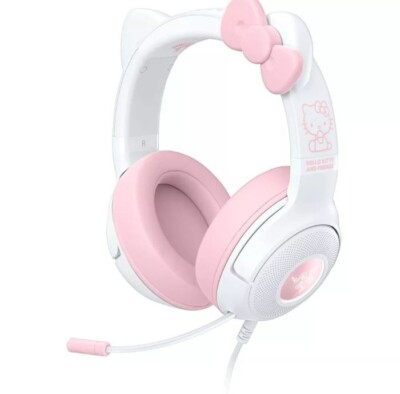 Razer Kraken Kitty V2 Wired USB A Gaming Headset with Kitty Ears and Chroma RGB