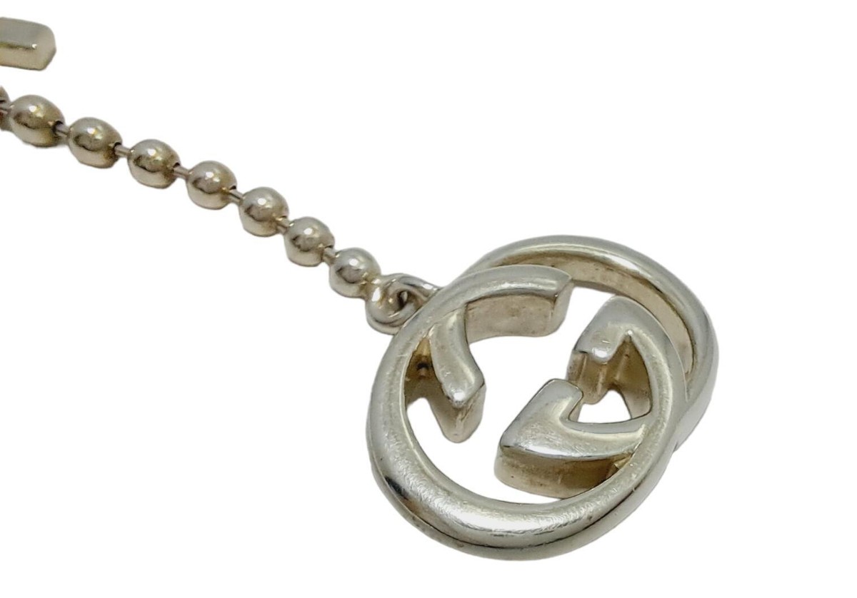 Gucci★素敵！Interlocking G Silver Necklace Ball Chain Authentic Gucci Necklace Silver GG Interlocking G Silver 925