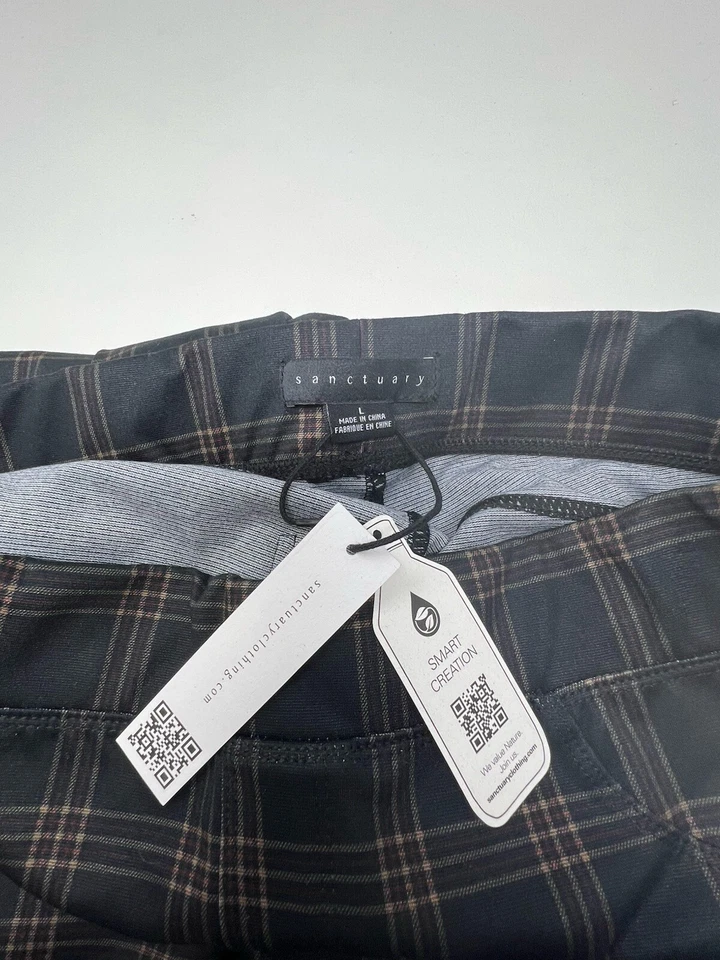 SANCTUARY Runway Semi High Rise Legging NWT garnet plaid sz L - Image 4 of 4