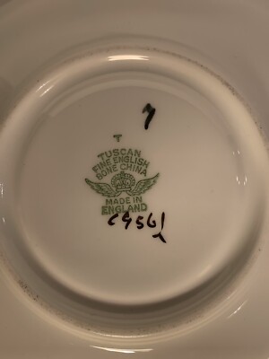 Vintage Tuscan Fine English Bone China White W/Blue Floral Teacup