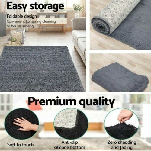 Beige Flauschige Teppiche Antirutsch Groß Shaggy Teppich Weich Matte Wohnzimmer Schlafzimmer Teppich - Bild 9 von 10