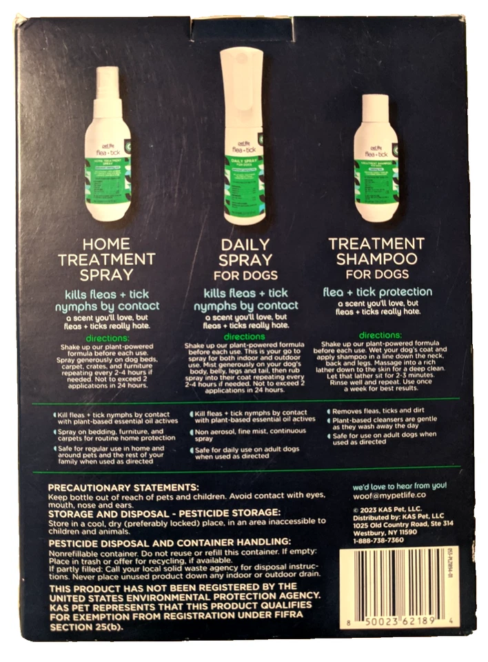 Kit de prueba de prevención de 3 pasos de aceites esenciales para pulgas + garrapatas Pet Life (NUEVO) Foto 2 de 4