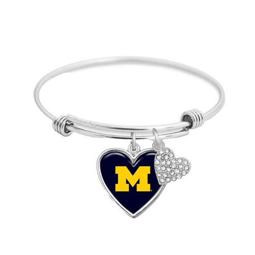 Michigan Wolverines Earrings - Hazel Silver UM Team Logo Jewelry For Women