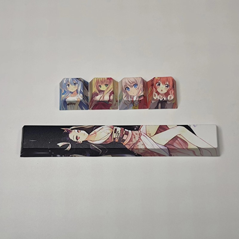 5-key Cartoon Thermal Sublimation Mechanical Keyboard Keycaps 118MM space bar