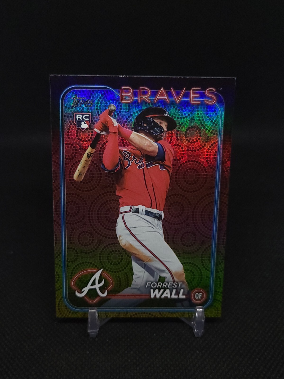 2024 Topps Series #391 Forrest Wall RC Rookie Holiday Foil Parallel Braves