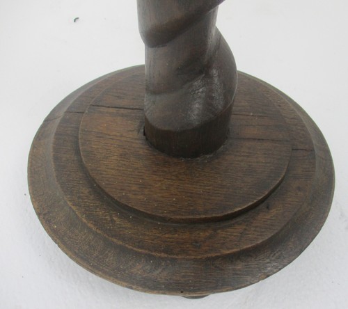Piédestal torsadé orné à la main en bois sculpté orné d'orge fumeur table ancre pipe support - Photo 7 sur 9