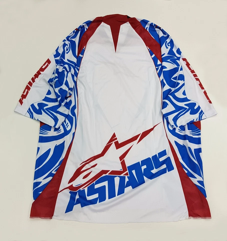 Camiseta deportiva para hombre AlpineStars Gravity manga 3/4 blanca azul roja talla XL Foto 2 de 4