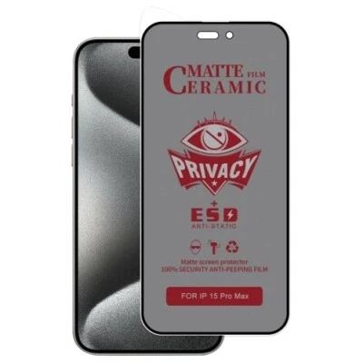 MARKENLOS 2x Schutzfolie für iPhone 12 13 14 15 16 Pro Max Privacy Sicht Blickschutz Matt