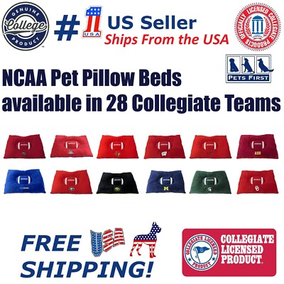 NCAA Soft & Cozy Plush Pillow Bed For Dogs & Cats Premium Quality Dog Pillow Bed
