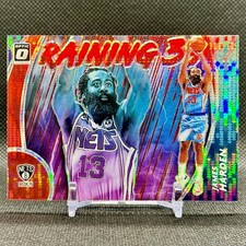 2020-21 Panini Donruss Optic James Harden Raining 3s Red Pulsar Prizm #10