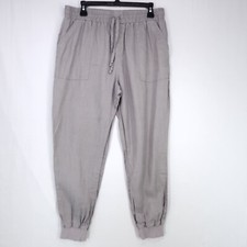 Magashoni Linen Jogger Pants Womens Large Comfort Pull On Elastic Waist Pockets