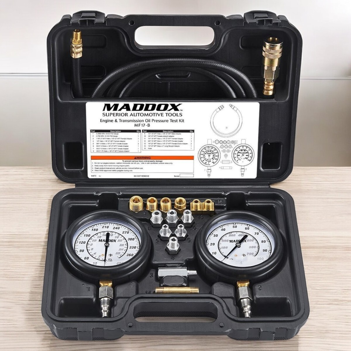 Automotive Engine Transmission Oil Pressure Tester Gauge Diagnostic Test Kit