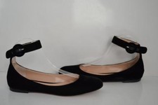 Gianvito Rossi Black Velvet Flats w/Ankle Str...