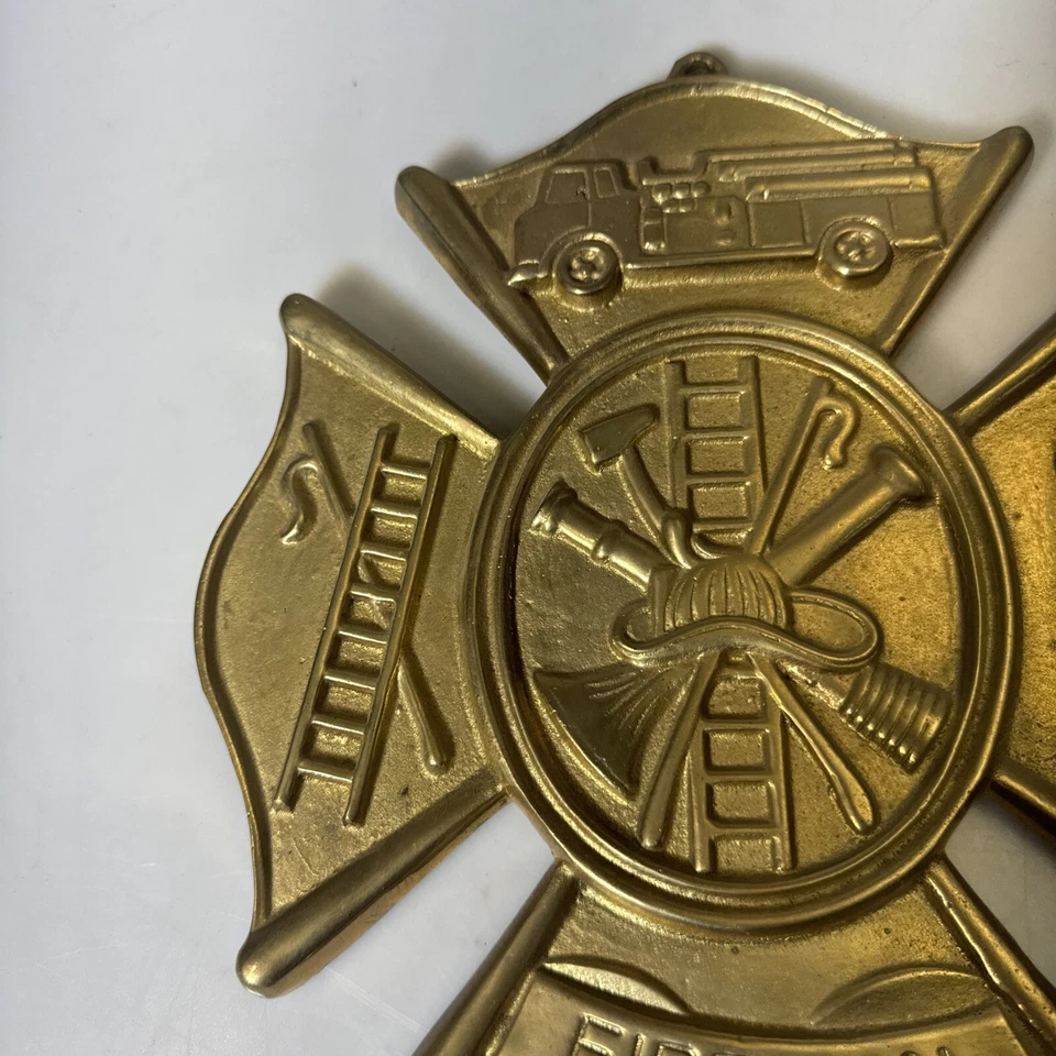 Fireman Plaque Maltese Firefighter Cross Gold - Image 4 of 4