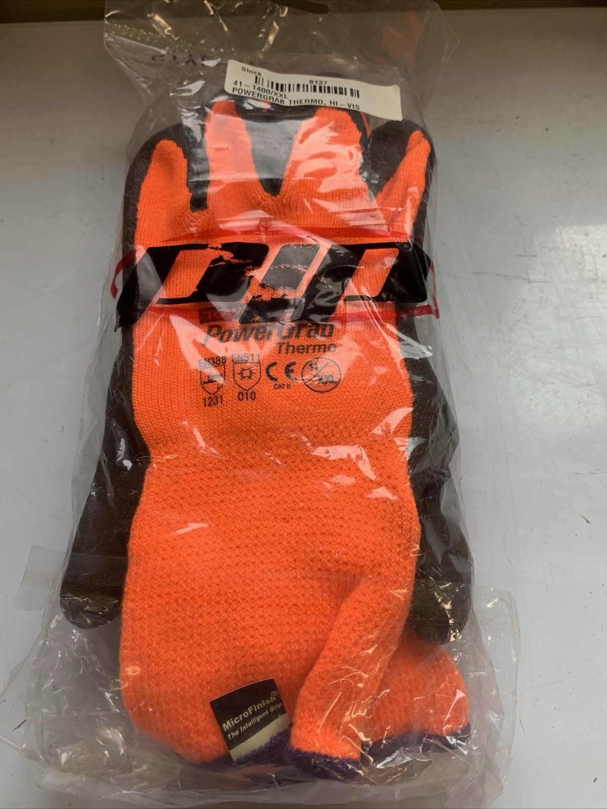 PIP 41-1400 PowerGrab Thermo Insulated Cold Work Gloves Orange 2Pair New Size 11 XXL-image
