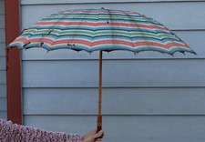 Antique Umbrella w/ Amber Resin Handle Midcentury Art Deco Vintage Folding Rare