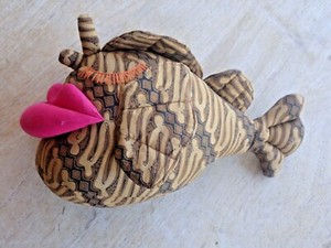 stuffed batik fabric fish with big lips, Indonesia