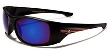 KHAN Sunglasses Mirror Lenses Wrap Around Plastic Frames Sport Baseball Golf Men