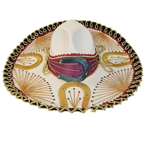 Oro Decorato, Sombrero Messicano in Bianco E Nero Immagine Stock
