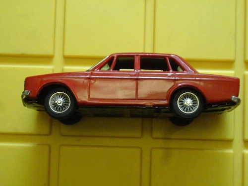 Red Volvo 144 Working Friction 8" Tin Toy Bandai Made In Japan VG Condition
