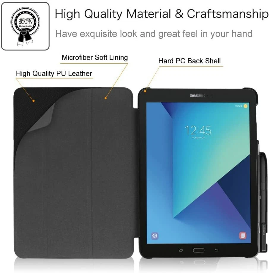 For Samsung Galaxy Tab S3 9.7" 2017 SM-T820/T825/T827 SlimShell Case Stand Cover - Image 3 of 4