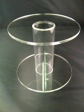 6" Diameter Perspex Cake Separator 8" High With Hollow Fillable Acrylic Tube