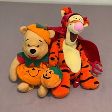 Disney Mini Bean Bag Winnie the Pooh Pumpkin and Devil Tigger Halloween Plush